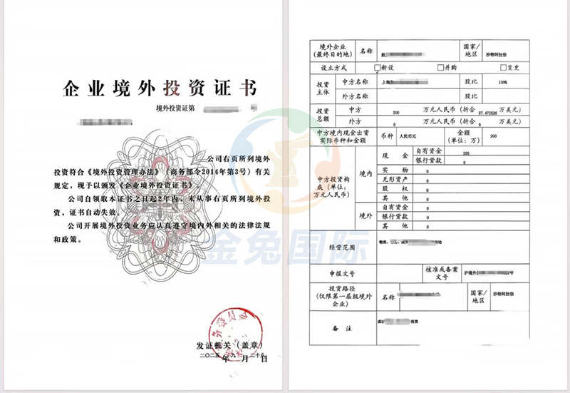 金兔国际ODI备案成功案例